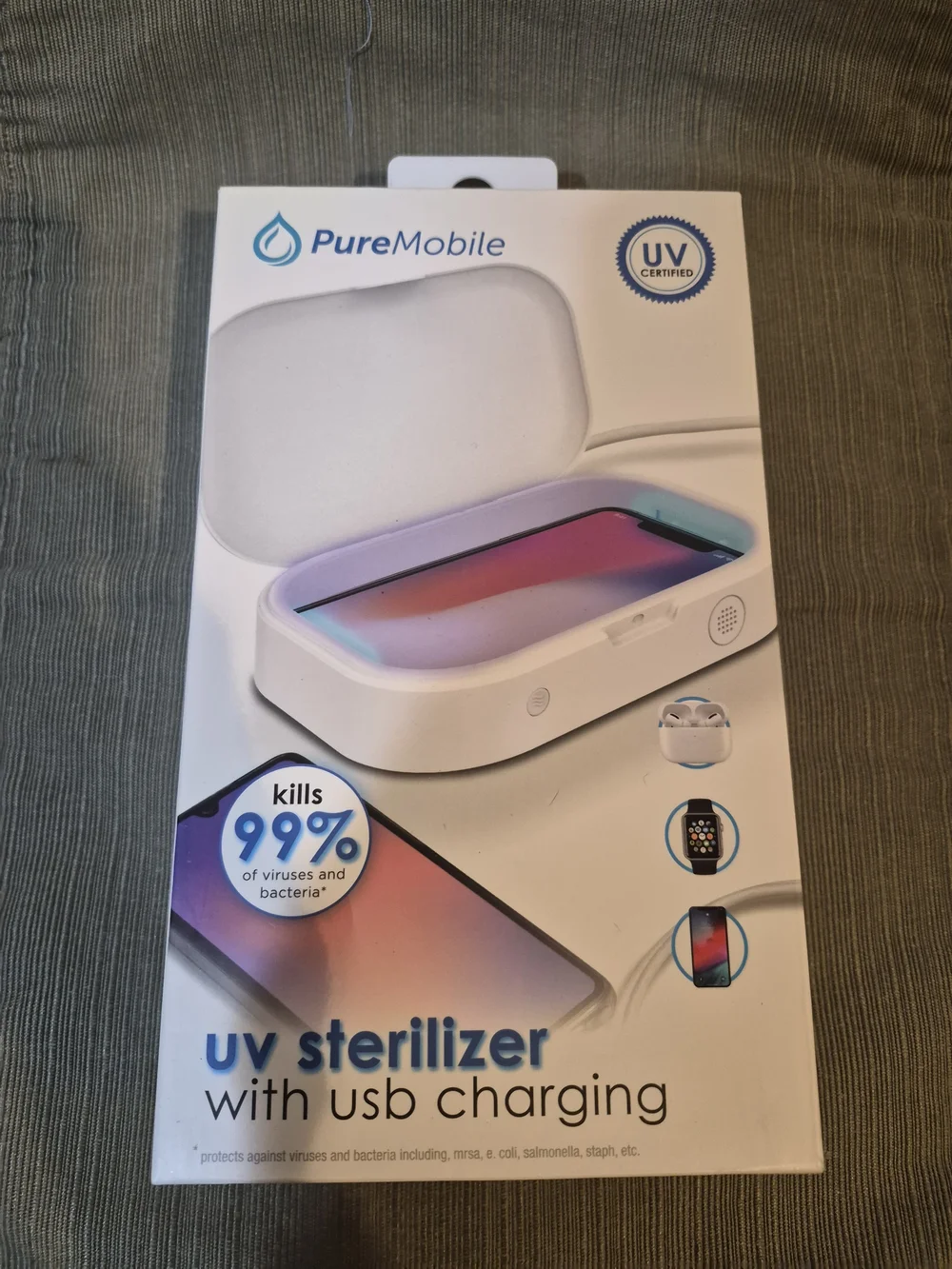 White UV Sterilizer with USB Charging
